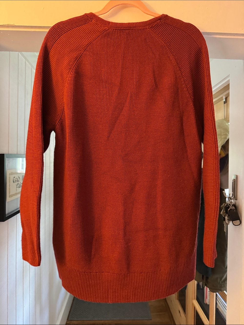Athleta Rust Red V-Neck Ribbed Sweater - Picture 4 of 4